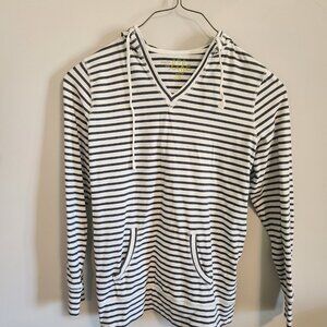 Made for Life Striped Hoodie - Gray and White